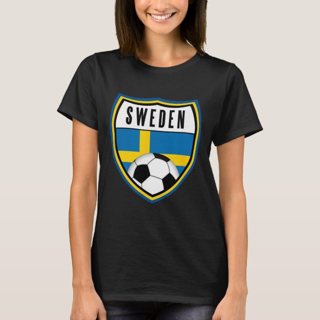 Sverige Fotbollströja Svensk Flagga  T Shirt (Framsida)