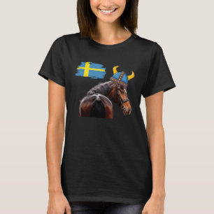 Sverige Häst Ras Hjälm Horn Män Kvinnor Barn T Shirt