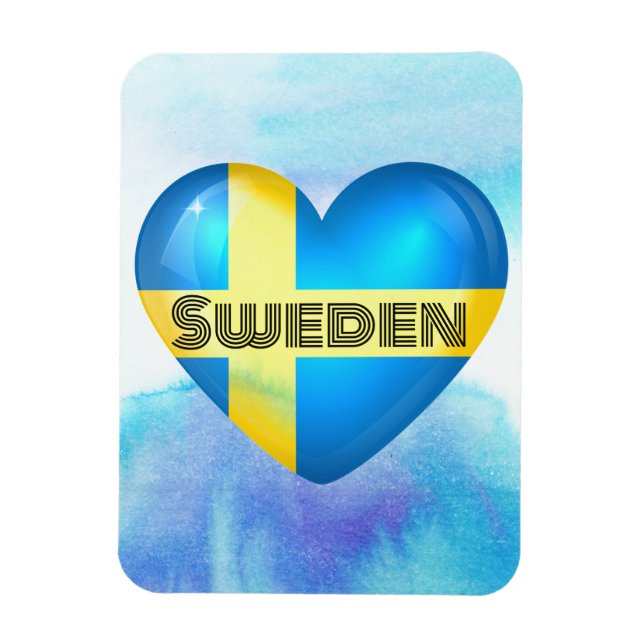 Sverige Heart-Flagga Flexibel magnet (Vertikal)
