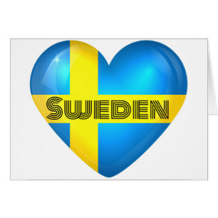 Sverige Heart Flagga Hälsningskort