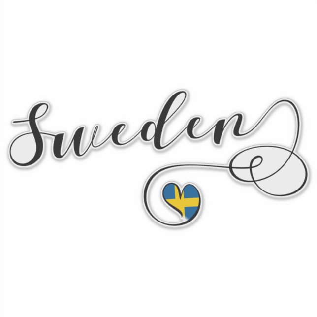 Sverige Heart Flagga Klistermärken (Framsida)