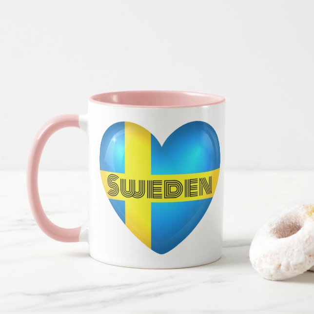 Sverige Heart Flagga Mugg (Med munk)