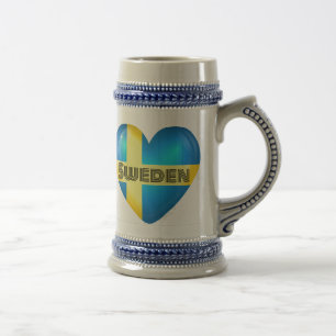 Sverige Heart Flagga Sejdel