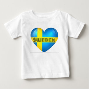 Sverige Heart Flagga T Shirt