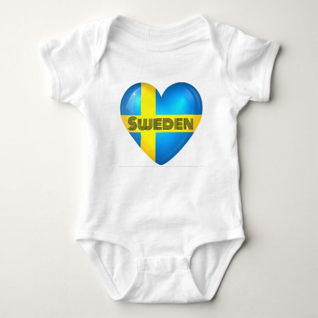 Sverige Heart Flagga Tee (Framsida)