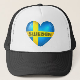 Sverige Heart Flagga Truckerkeps