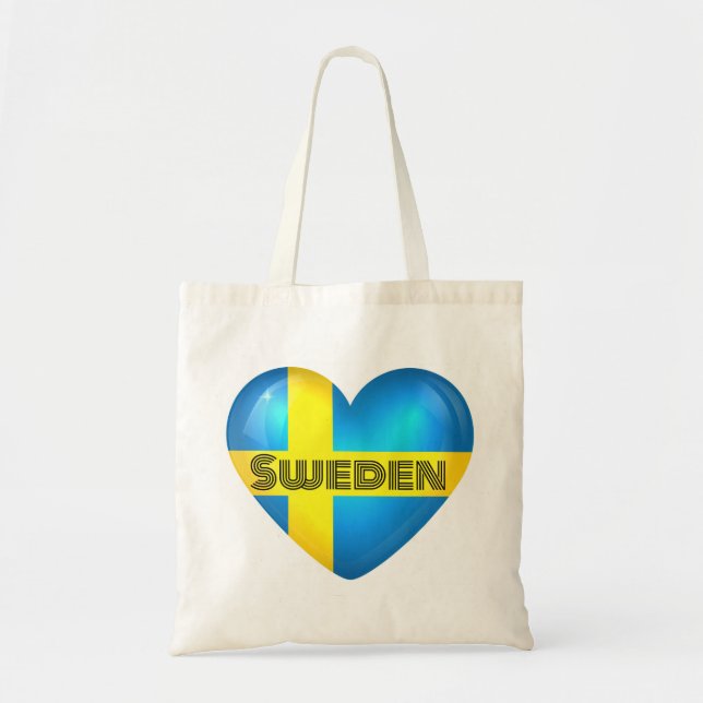 Sverige Heart Flagga Tygkasse (Framsidan)