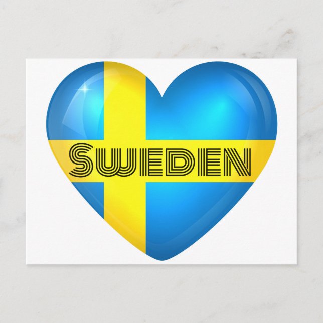 Sverige Heart Flagga Vykort (Framsida)