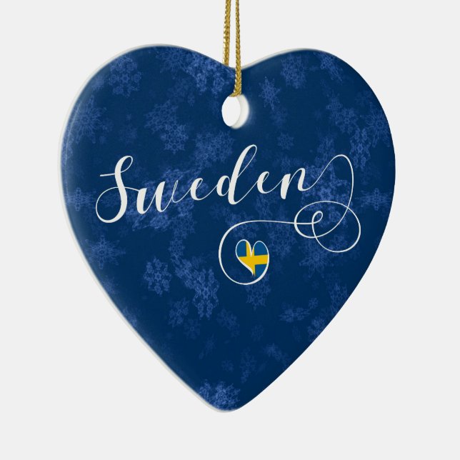 Sverige Heart, Julgran Ornament, svenska Julgransprydnad Keramik (Höger)