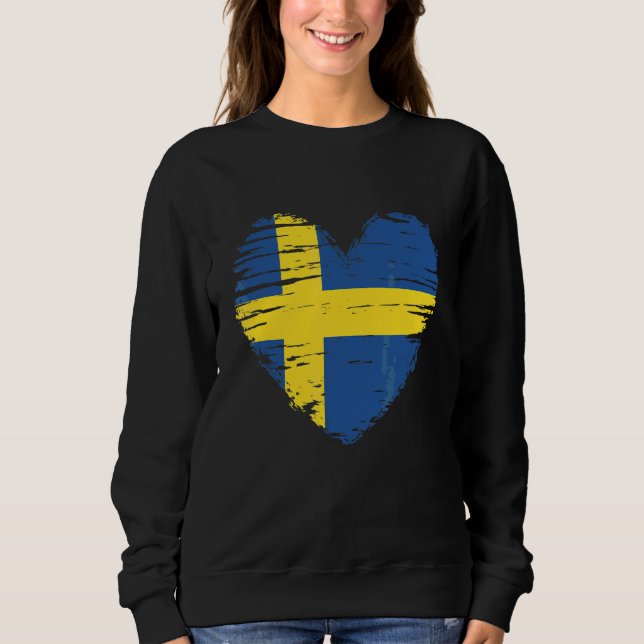 Sverige Heart Svenska Flagga Svenska Pridet T Shirt (Framsida)