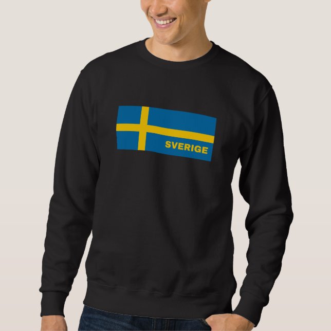Sverige i svenska Flagga Lång Ärmad Tröja (Framsida)
