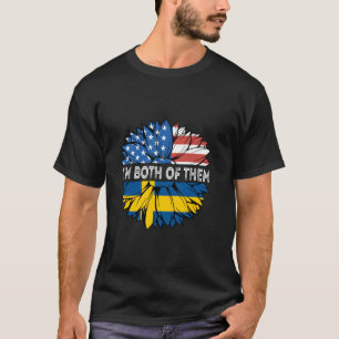 Sverige Jag är Båda Två Svensk Stolthet USA Solros T Shirt