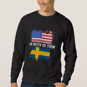 Sverige: Jag är båda två USA USA:s svenska Pride Lång Ärmad Tröja
