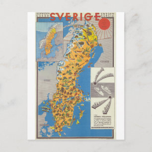 Sverige Karta Vykort