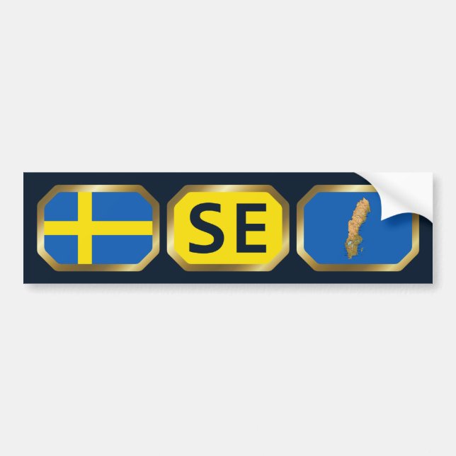 Sverige Kodstötfångare för Karta Bildekal (Framsidan)
