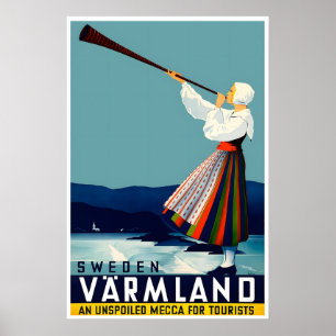 Sverige Konst Svensk Konst Värmland Resa Affisch