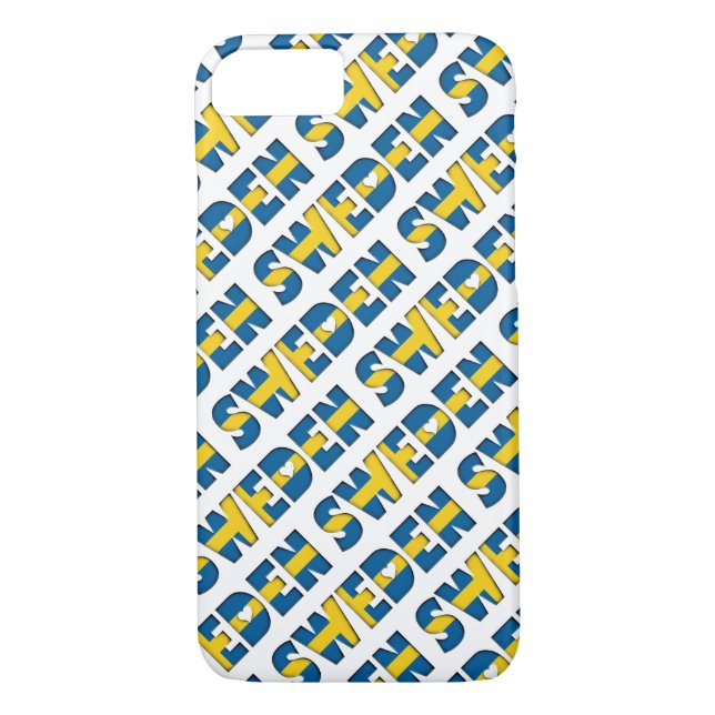 Sverige Land Flagga Färg Typografi Mönster Case-Mate iPhone Skal (Baksida)