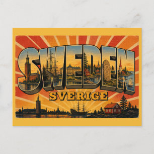 Sverige Land Vintage  Vykort