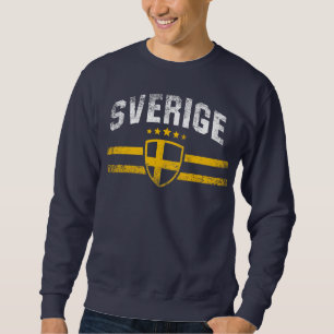 Sverige Lång Ärmad Tröja