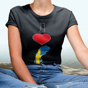 Sverige Lodrät I Kärlek Vinnarna i det svenska Fla T Shirt
