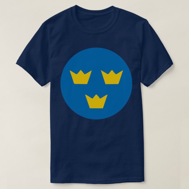 Sverige med tre krona Sverige kronor T Shirt (Design framsida)