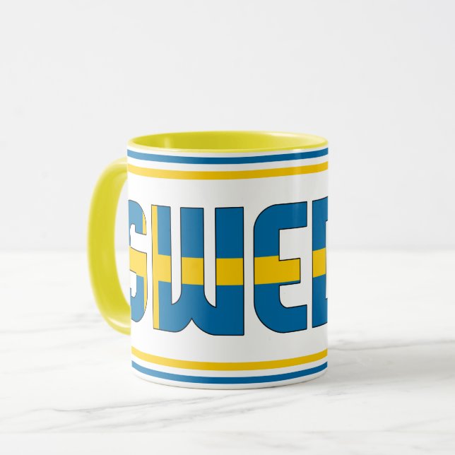 Sverige National Flagga Patriotic Coffee Mugg (Framsida vänster)
