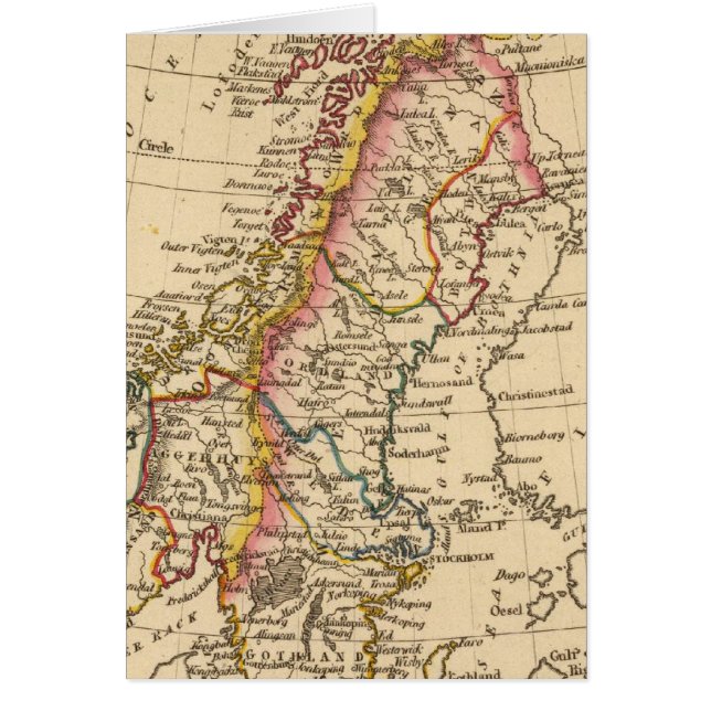 Sverige, Norge 2 Hälsningskort (Framsidan)