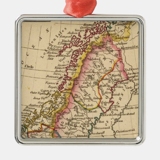 Sverige norge 2 julgransprydnad metall (Framsidan)