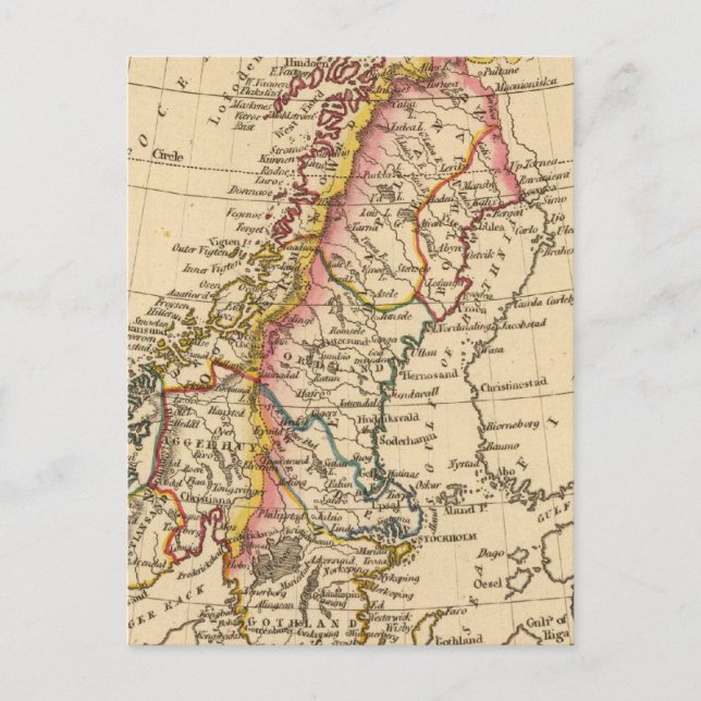 Sverige, Norge 2 Vykort (Framsida)