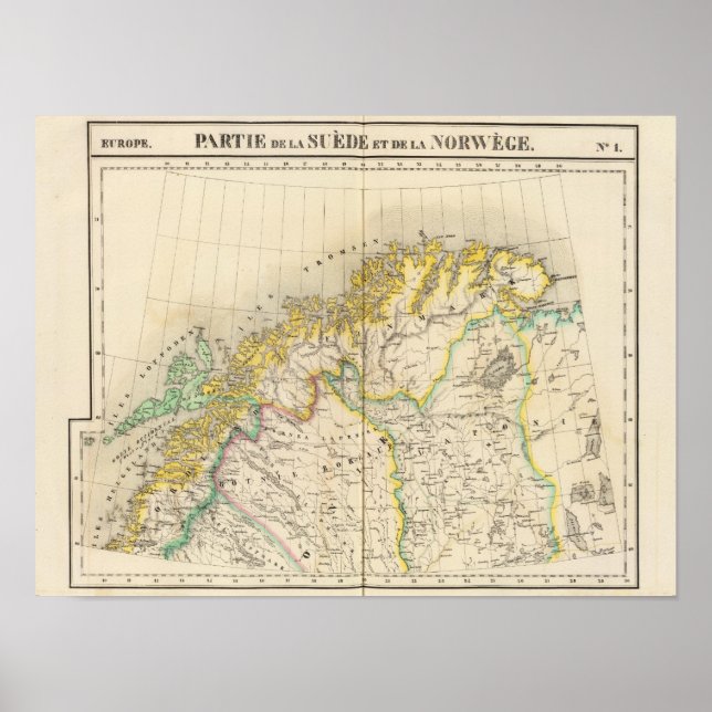 Sverige, Norge Atlas Karta Poster (Framsidan)