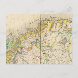 Sverige, Norge Atlas Karta Vykort
