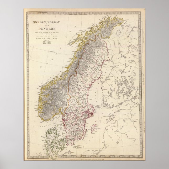 Sverige, Norge, Danmark 3 Poster (Framsidan)