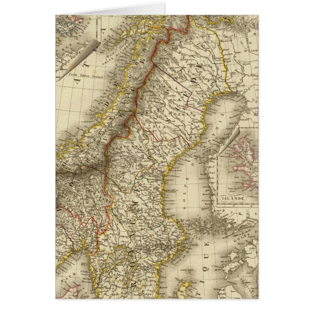 Sverige, Norge, Danmark Hälsningskort (Framsidan)