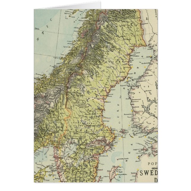 Sverige, Norge, Danmark Hälsningskort (Framsidan)
