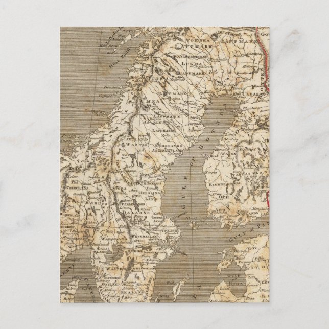 Sverige, Norge Karta av Arrowsmith Vykort (Framsida)