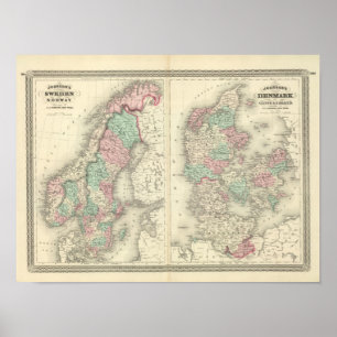 Sverige, norge och Danmark 2 Poster