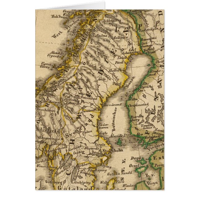 Sverige, Norge och Finland Hälsningskort (Framsidan)