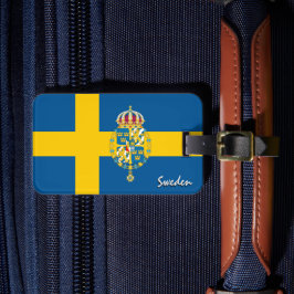 Sverige- och bagagemärken, patriotisk svensk Flagg Bagagebricka