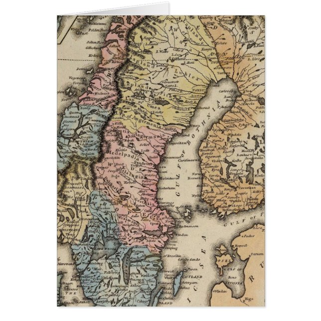 Sverige och Norge 3 Hälsningskort (Framsidan)