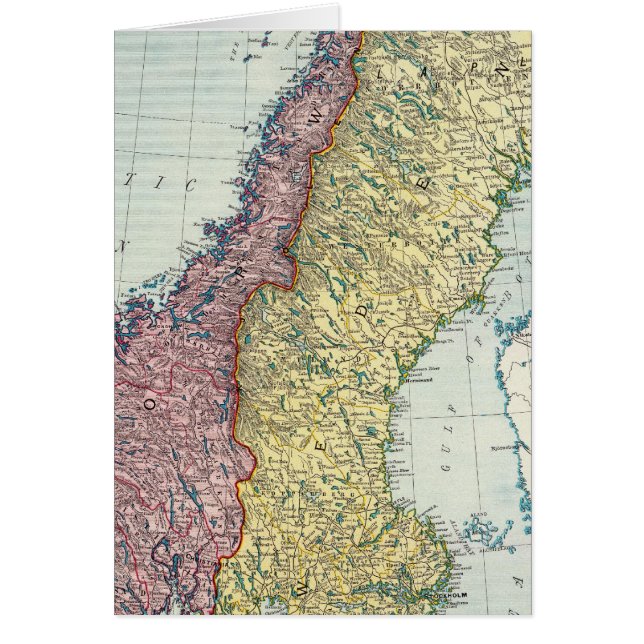 Sverige och Norge 5 Hälsningskort (Framsidan)