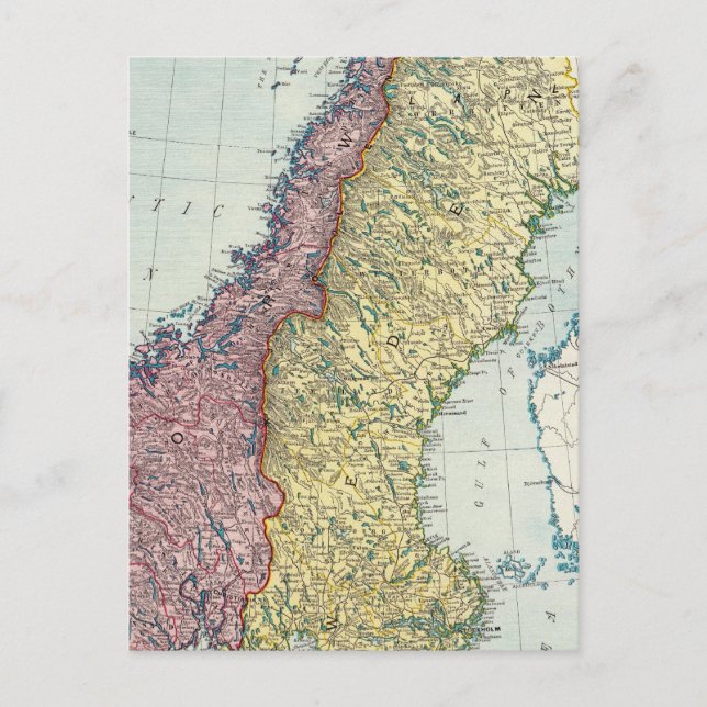 Sverige och Norge 5 Vykort (Framsida)