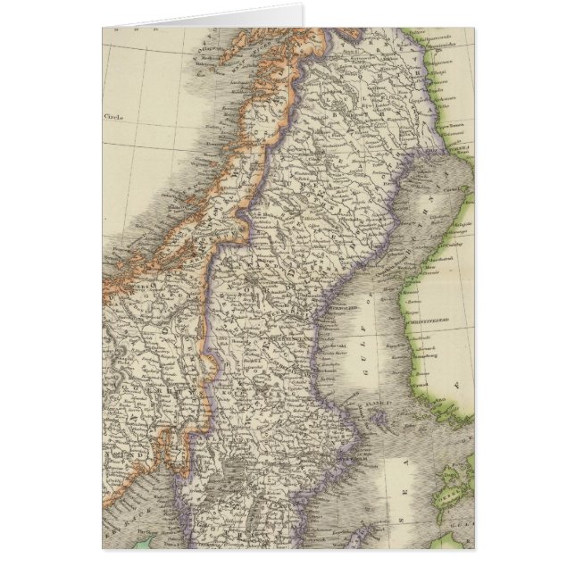 Sverige och Norge 6 Hälsningskort (Framsidan)