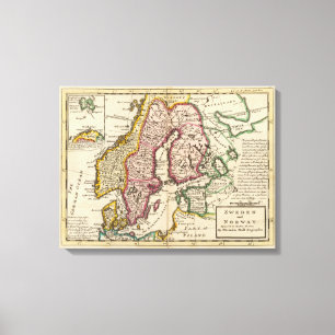 Sverige och norge 7 canvastryck