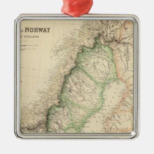 Sverige och norge 7 julgransprydnad metall