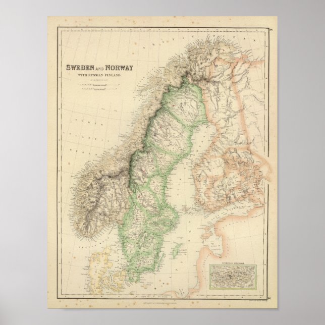 Sverige och Norge 8 Poster (Framsidan)