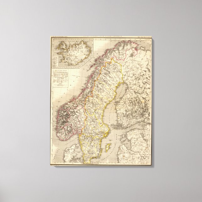 Sverige och Norge Canvastryck (Framsida)