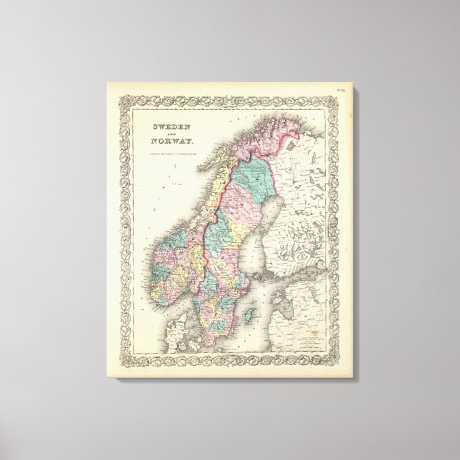 Sverige och Norge Canvastryck (Framsida)