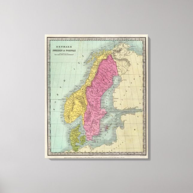 Sverige och Norge i Danmark Canvastryck (Framsida)