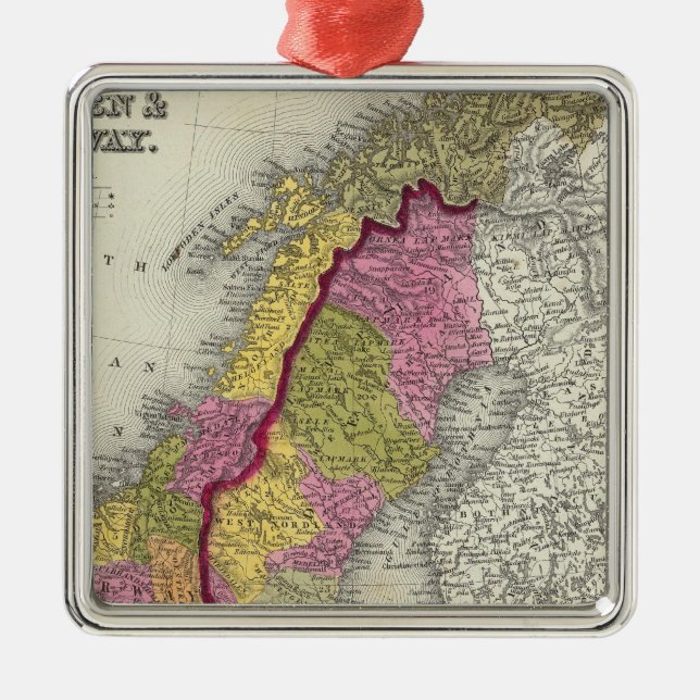 Sverige och Norge Julgransprydnad Metall (Framsidan)