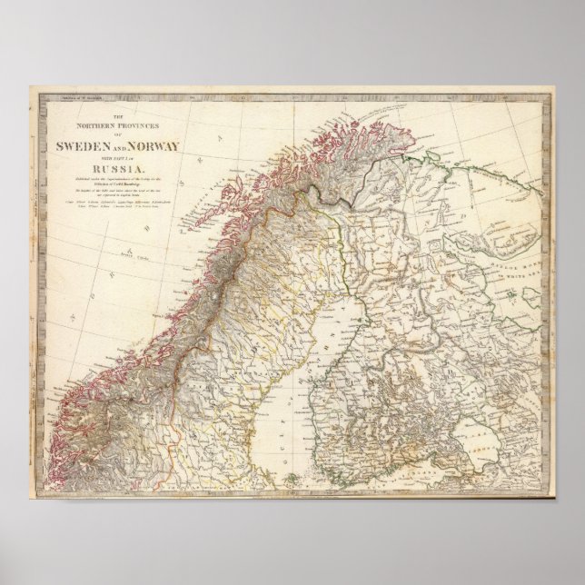 Sverige och Norge, norra Ryssland Poster (Framsidan)